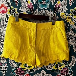 Crew cuts: Girls yellow (size 12) scalloped bottom flat front short